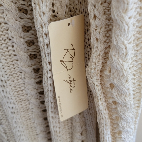 NWT RD Style | Cream Open Knit Crewneck Sweater Size Large - Picture 3 of 5